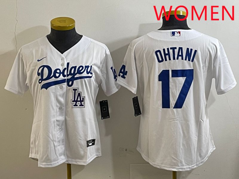 Women Los Angeles Dodgers 17 Ohtani White Game 2025 Nike MLB Jersey style 31810
